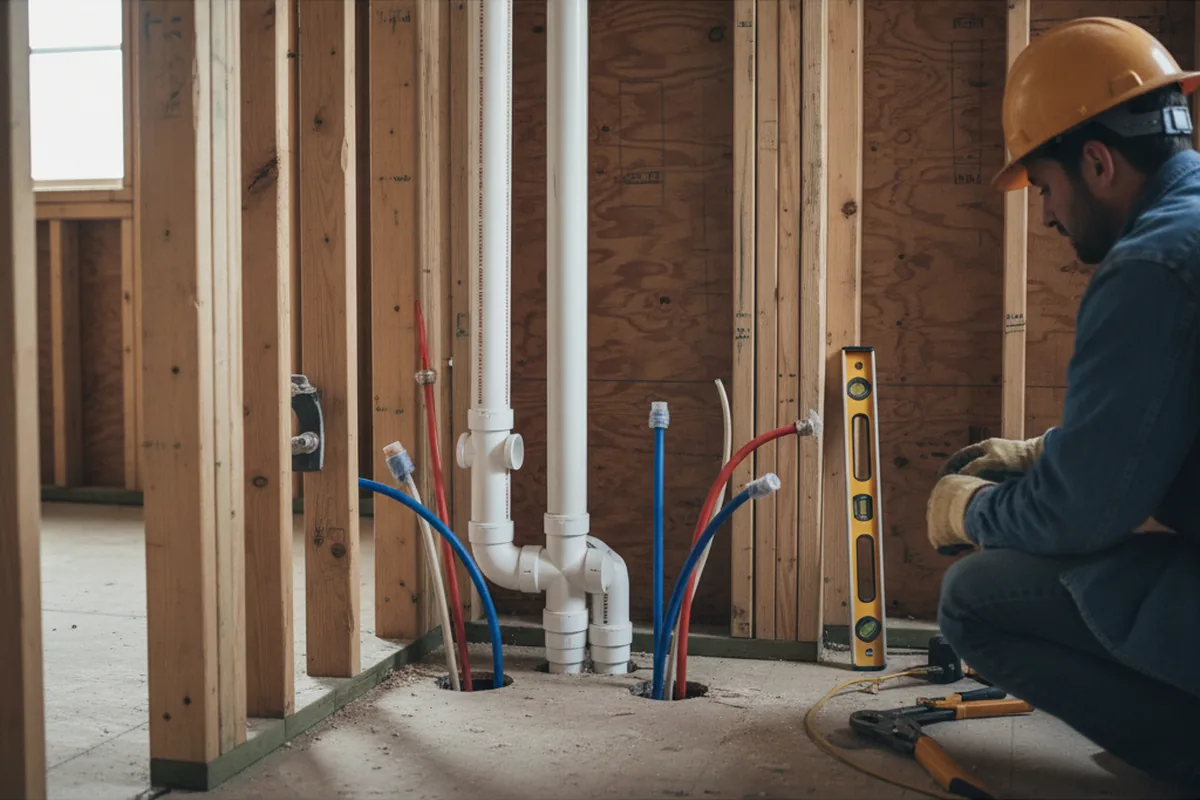Drain and supply rough-in during Toilet Repair and Installation in Naples